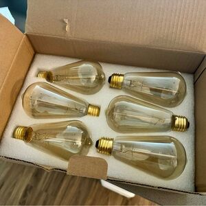 6 incandescent vintage light bulbs, edison light bulbs, incandescent bulbs